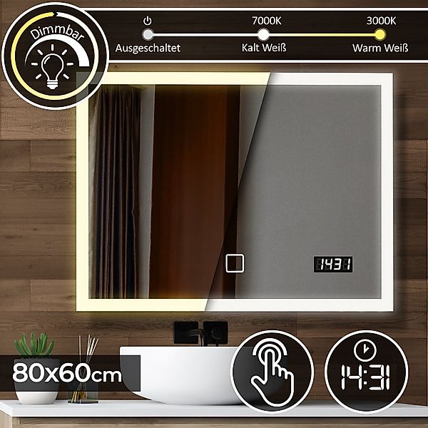 Aquamarin Badezimmerspiegelschrank Badspiegel mit LED - günstig online kaufen