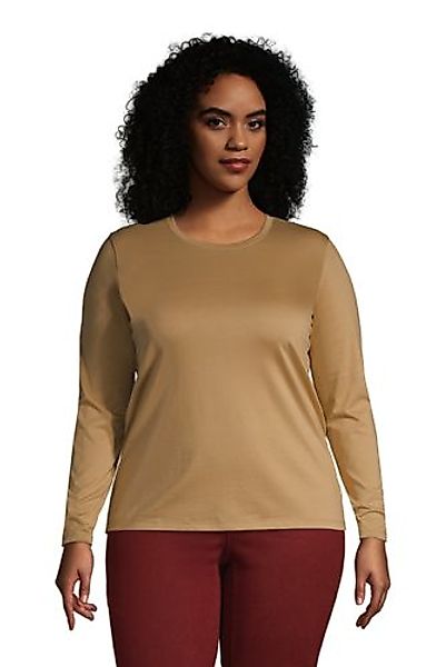 Supima-Shirt, Langarm in großen Größen, Damen, Größe: 56-58 Plusgrößen, Bei günstig online kaufen