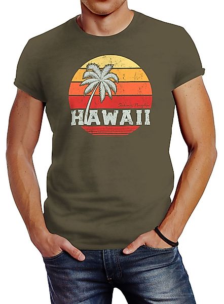 Neverless Print-Shirt Herren T-Shirt Hawaii Palme günstig online kaufen