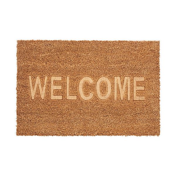 relaxdays Fußmatte Kokos Fußmatte Welcome, rechteckig, günstig online kaufen
