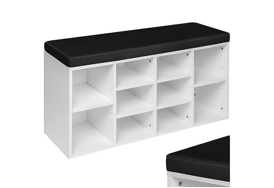 tectake Schuhschrank Schuhregal mit Sitzpolster 103,5x48x30cm (Set mit Schr günstig online kaufen
