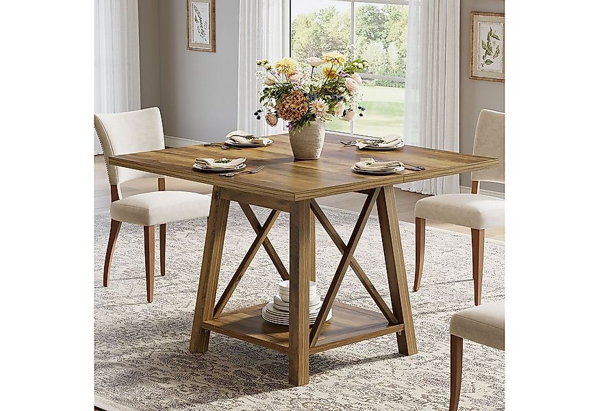 Tribesigns Esstisch Küchentisch für 4 Personen, Quadratisch im Landhausstil günstig online kaufen