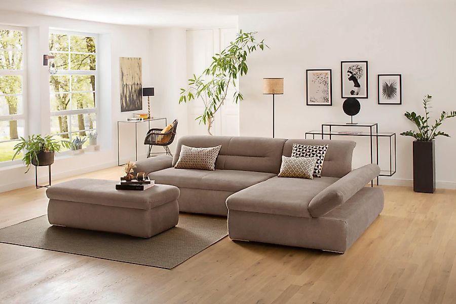 Home affaire Ecksofa "Avesa L-Form" Wahlweise mit Armteilvertsellung und Be günstig online kaufen