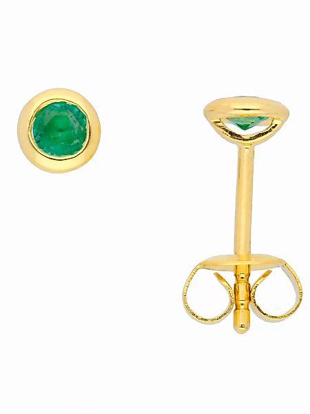 Adelia´s Paar Ohrhänger "585 Gold Ohrringe Ohrstecker mit Smaragd", mit Sma günstig online kaufen