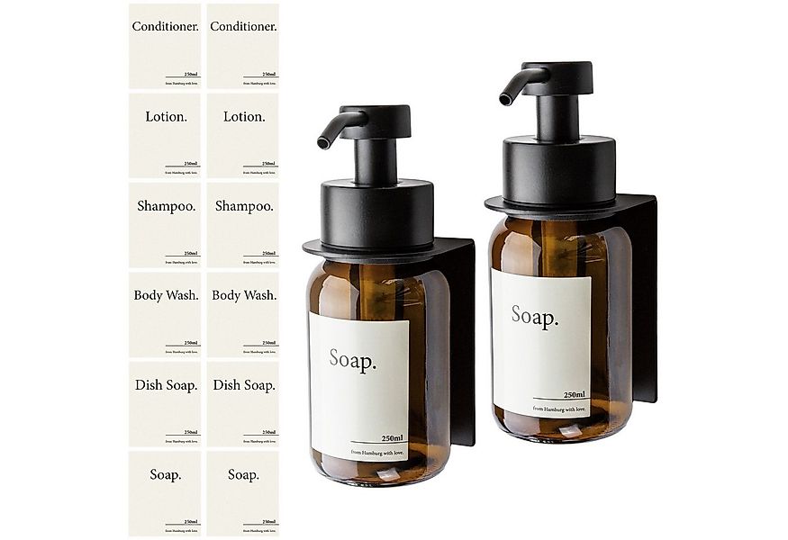 Designfabrik Hamburg Seifenspender Wandmontage ohne Bohren 250 ml, Pumpspen günstig online kaufen
