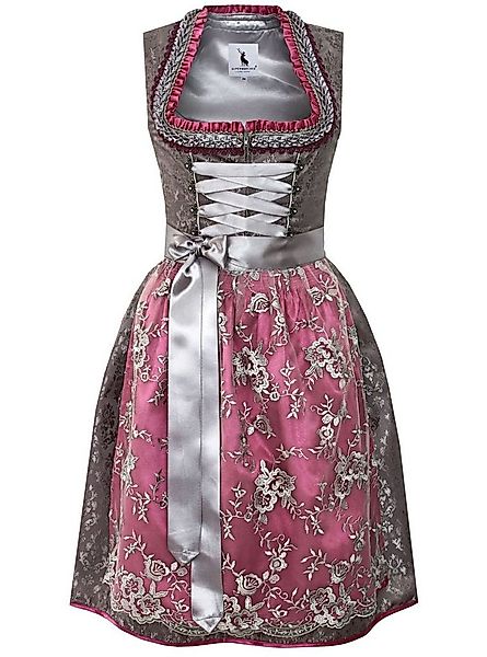 Alpenmärchen Dirndl Dirndl Sofie in Grau und Pink - ALM904 günstig online kaufen