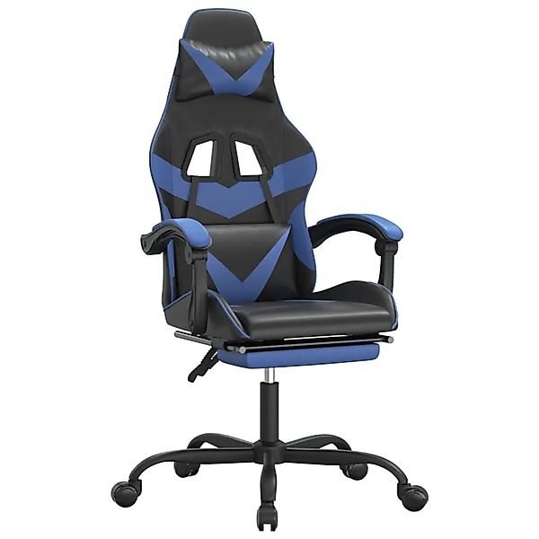 vidaXL Gaming-Stuhl mit Fußstütze Schwarz und Blau Kunstleder 3143854 günstig online kaufen