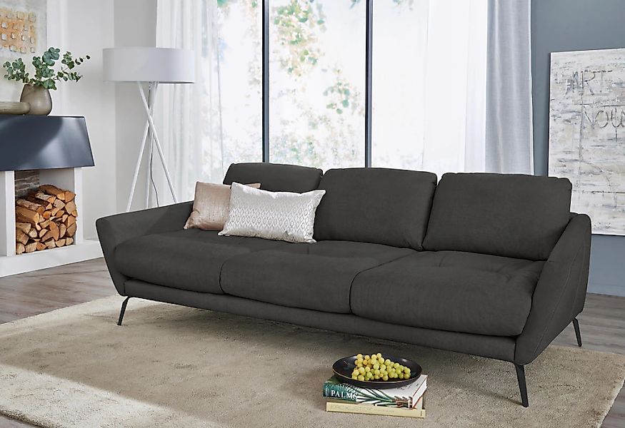 W.SCHILLIG Big-Sofa "softy", mit dekorativer Heftung im Sitz, Füße schwarz günstig online kaufen
