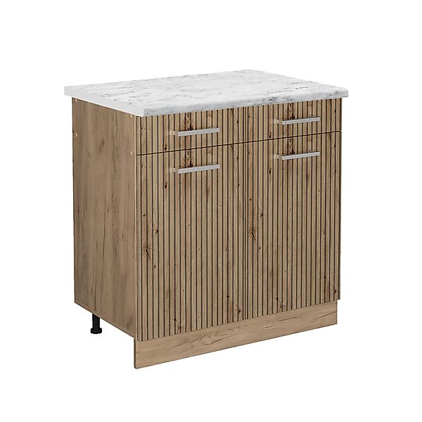 Vicco Küchenunterschrank R-Line Artisan-Eiche/Goldkraft Eiche 80 cm AP Marm günstig online kaufen