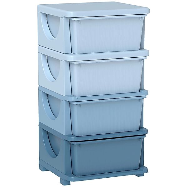 HOMCOM Schubladenschrank  Kunststoff Blau 37L x 37B x 76H cm günstig online kaufen