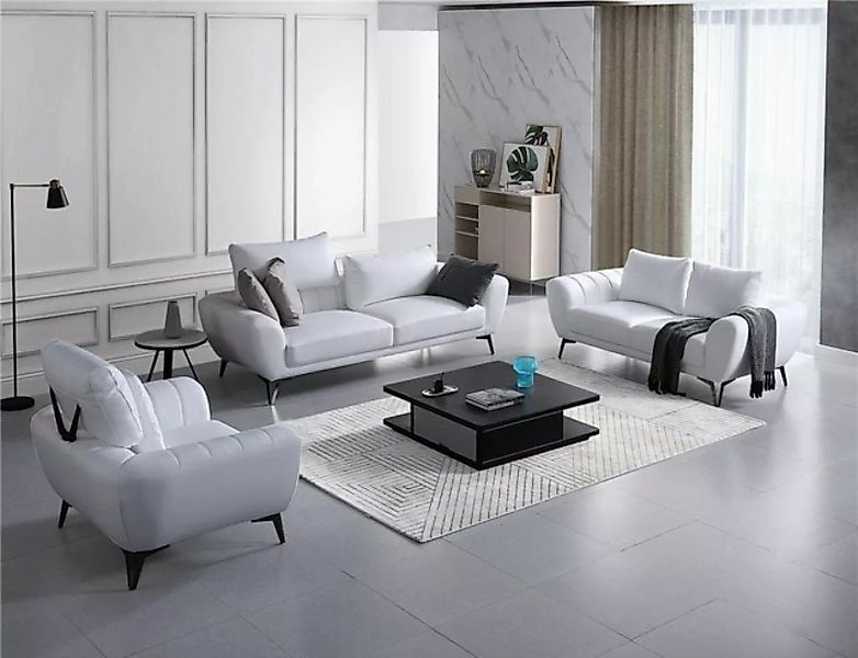 JVmoebel Sofa Ledersofa Couch Wohnlandschaft 3+2+1 Sitzer Sofa Design Neu, günstig online kaufen