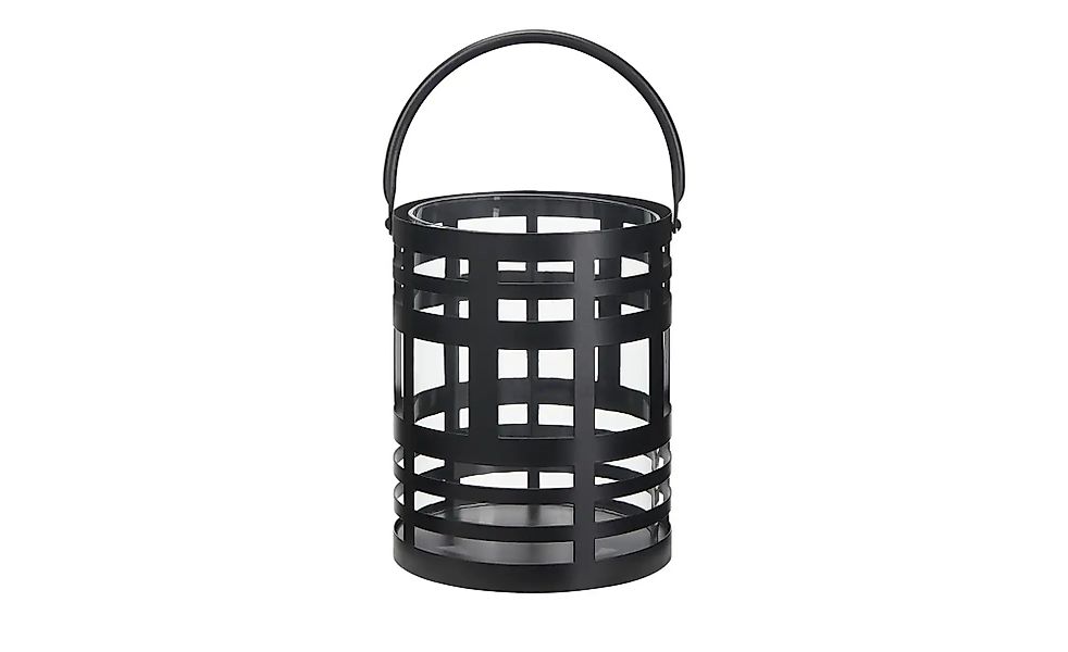 HOME STORY Windlicht mit Glaseinsatz   ¦ schwarz ¦ Eisen,Glas ¦ Maße (cm): günstig online kaufen