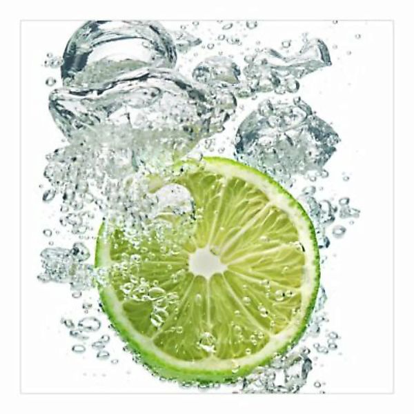 Bilderwelten Küchentapete Lime Bubbles weiß Gr. 480 x 320 günstig online kaufen