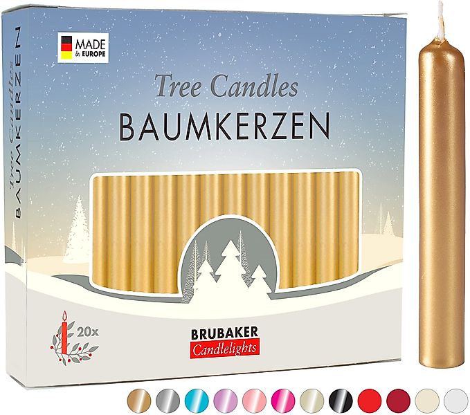 BRUBAKER Tafelkerze Baumkerzen aus Wachs (100er günstig online kaufen