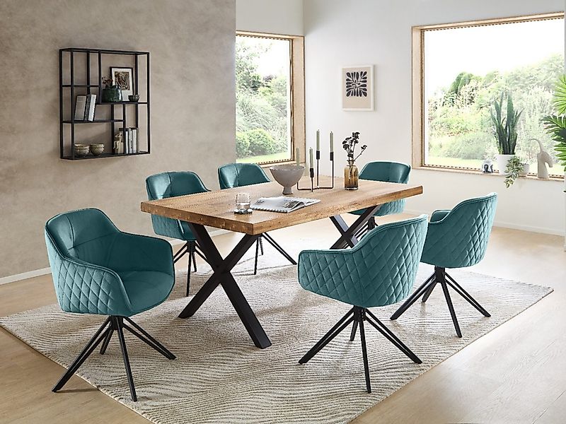 moebel-dich-auf Esszimmer-Set CAPRI-X, (Esszimmer Set, 1 Esstisch Eiche mas günstig online kaufen