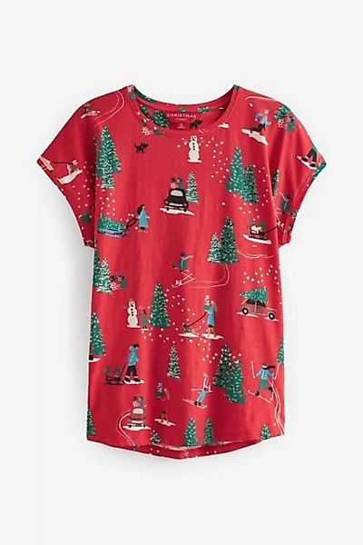 Next T-Shirt T-Shirt mit Weihnachtsgrafik – Kurzgröße (1-tlg) günstig online kaufen