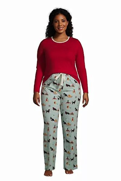 Gemustertes Jersey Pyjama-Set in großen Größen, Damen, Größe: 52-54 Plusgrö günstig online kaufen