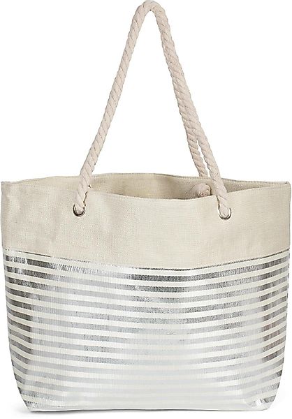 styleBREAKER Strandtasche Strandtasche mit metallic Streifen günstig online kaufen