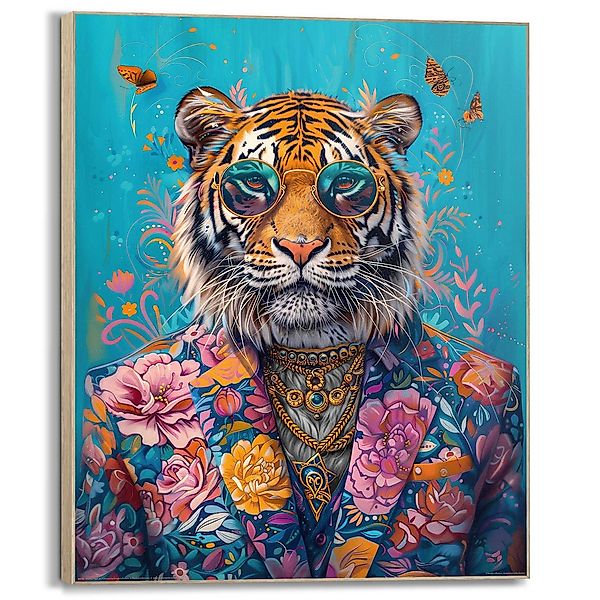 Reinders Wandbild "Gekleideter Tiger", Wohnzimmer - Mehrfarbig - MDF - Tier günstig online kaufen