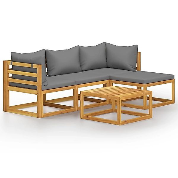 vidaXL Gartenlounge-Set 5-tlg. Garten-Lounge-Set mit Kissen günstig online kaufen