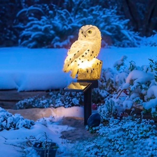 Haushalt International Gartenstecker LED Solar Schneeeule günstig online kaufen
