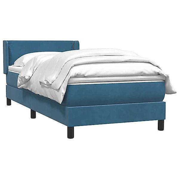 vidaXL Bett Boxspringbett mit Matratze Dunkelblau 90x210 cm Samt günstig online kaufen