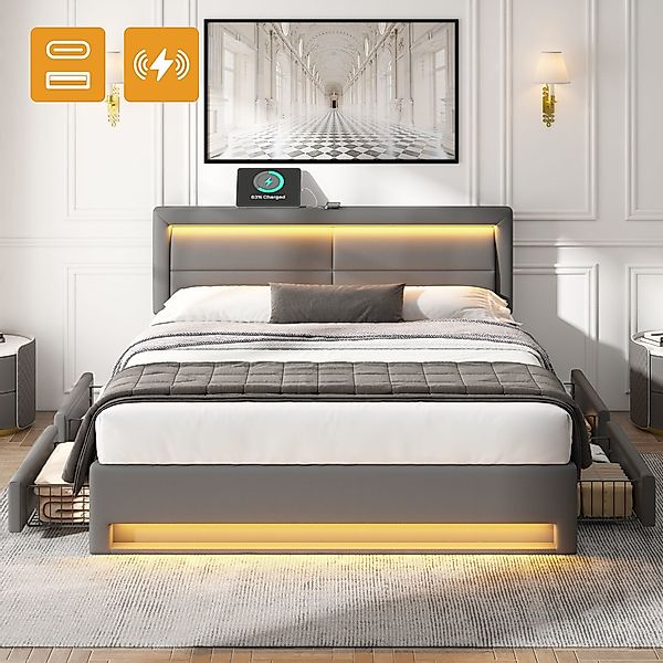 HAUSS SPOLE Polsterbett 140x200cm, mit USB-Anschluss, günstig online kaufen