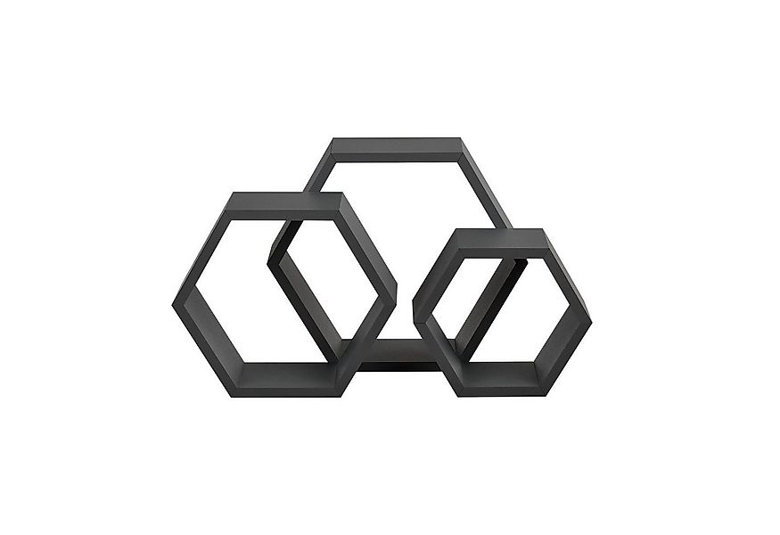 en.casa Wandregal, »Lyngdal« Design Hängeregal Bücherregal dunkelgrau günstig online kaufen