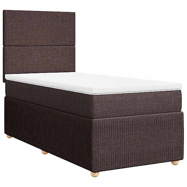 vidaXL Bett Boxspringbett mit Matratze Dunkelbraun günstig online kaufen