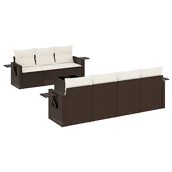 vidaXL 8-Tlg Garten-Sofagarnitur mit Kissen Braun Poly Rattan 3219932 günstig online kaufen