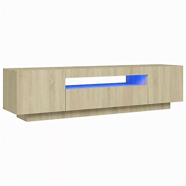 Tv-schrank Mit Led-leuchten Sonoma-eiche 160x35x40 Cm günstig online kaufen