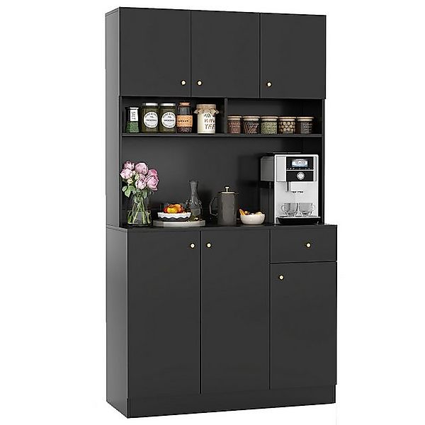 COSTWAY Küchenbuffet Vorratsschrank mit Arbeitsplatte, Stauraum, 180cm günstig online kaufen
