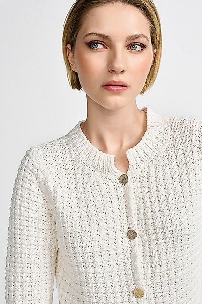 RICHROYAL Strickjacke Mit goldenem Effektgarn an Saum und Ärmeln günstig online kaufen