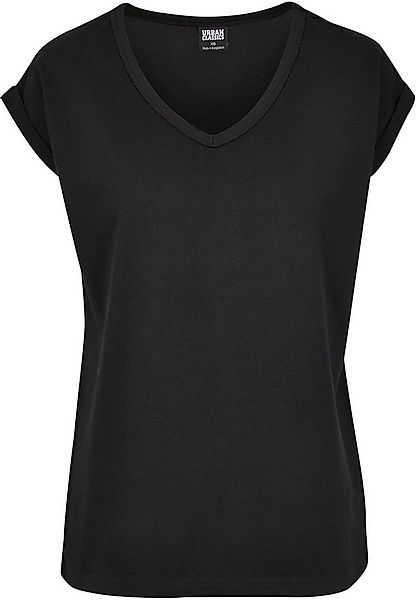 URBAN CLASSICS Kurzarmshirt Urban Classics Damen Ladies Round V-Neck Extend günstig online kaufen