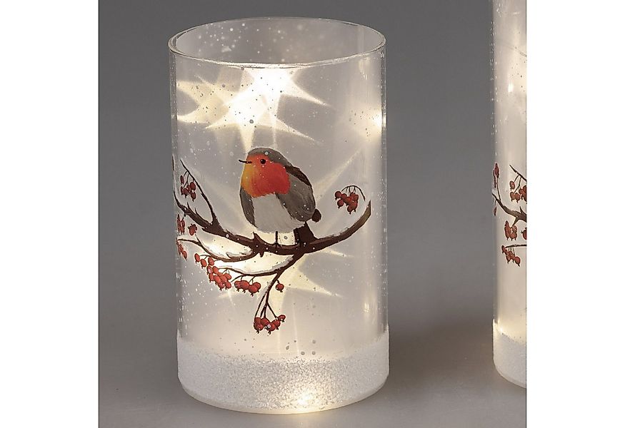 formano LED Dekolicht Winterzeit, Mit Timerfunktion, Weiß, Motiv: Vogel günstig online kaufen