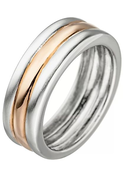JOBO Fingerring, 925 Silber bicolor vergoldet günstig online kaufen