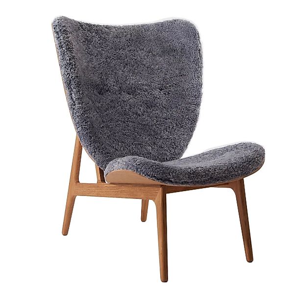 NORR 11 - Elephant Lounge Sessel Schaffell geräucherte Eiche - graphit/Sitz günstig online kaufen