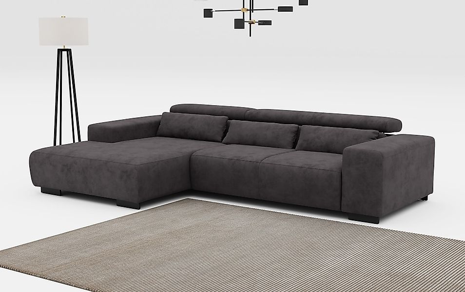 COTTA Ecksofa "Side L-Form, mit Kopfteilverstellung und Zierkissen", option günstig online kaufen