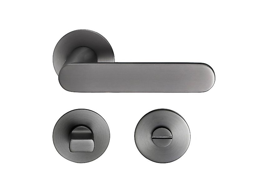 MeinTürgriff Drückergarnitur Georgetown Flachrosette samtgrau Türgriff Rose günstig online kaufen