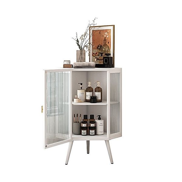 MODFU Eckschrank Stauraumschrank (mit Glastür & verstellbarem Regal, für Ba günstig online kaufen
