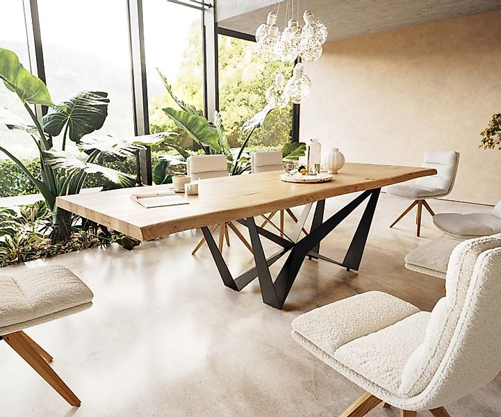 DELIFE Esstisch Edge, Eiche Natur 300x100 günstig online kaufen