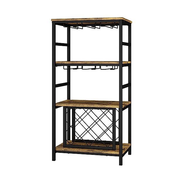 Vicco Weinregal Vela, Eiche rustikal, 50 x 100 cm mit Glashalter, 1-tlg. günstig online kaufen