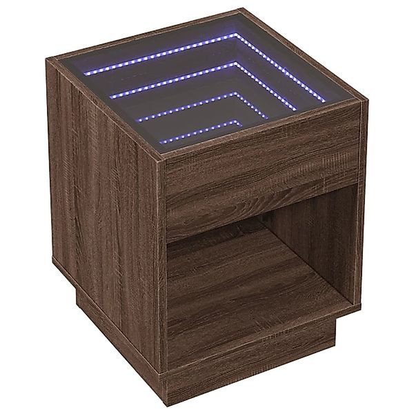 vidaXL Couchtisch mit Infinity-LED Braun Eichen-Optik 40x40x50 cm 847650 günstig online kaufen