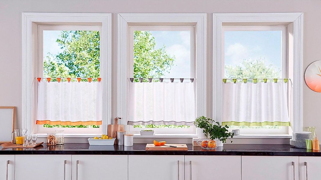 OTTO home Scheibengardine Bitola (1 St), Schlaufen, transparent, Voile, Fer günstig online kaufen