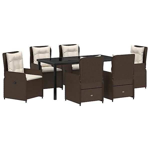 vidaXL Garten Essgruppe 7-Tlg Braun Poly Rattan 3380950 günstig online kaufen
