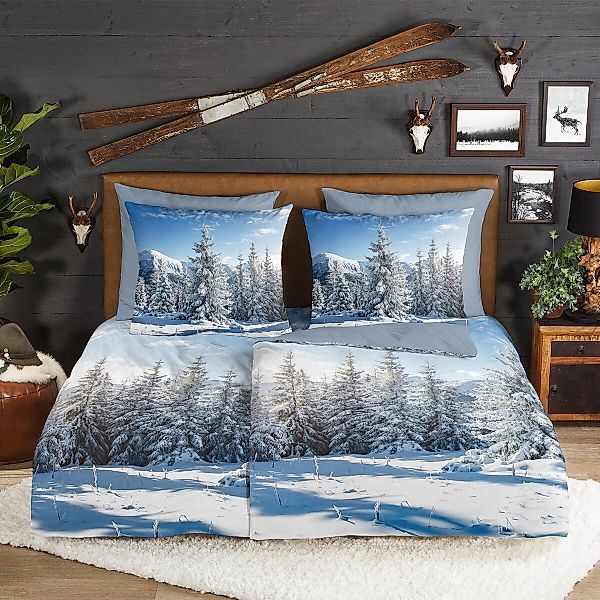 TRAUMSCHLAF Bettwäsche Winterlandschaft, Flanell, 2 teilig, günstig online kaufen