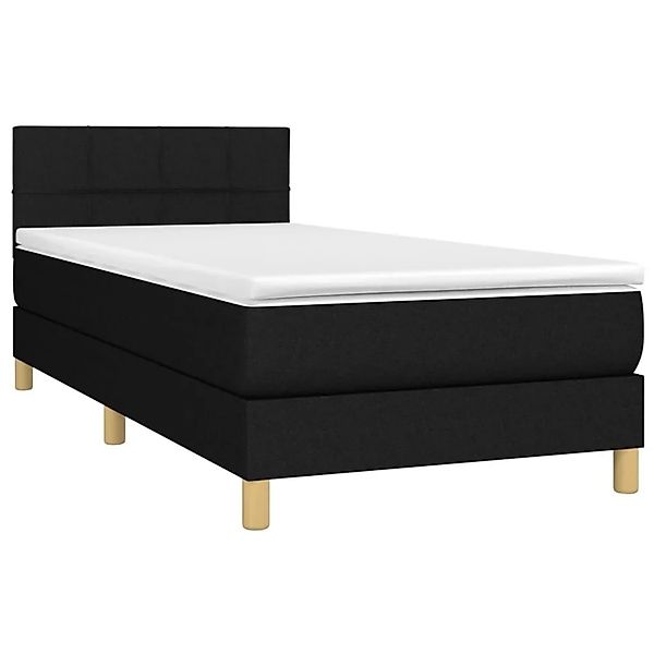 vidaXL Boxspringbett mit Matratze Schwarz 100x200 cm Stoff 3140595 günstig online kaufen