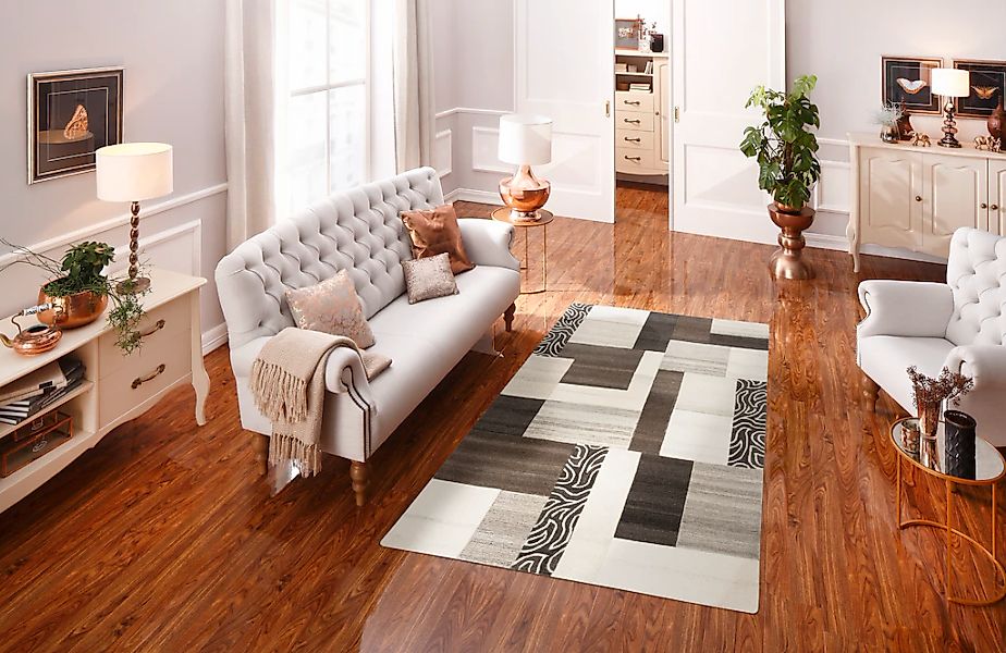 THEKO Wollteppich Lola, Wolle, handgearbeitet, Patchwork Design, handgetuft günstig online kaufen