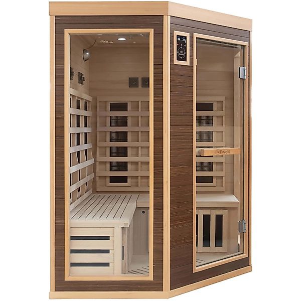 Dewello Infrarotkabine Sauna Montreal 140cm x 140cm 2 Personen Vollspektrum günstig online kaufen