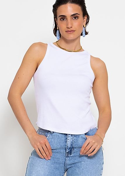 SASSYCLASSY Tanktop Geripptes Basic Tanktop Ärmelloses günstig online kaufen